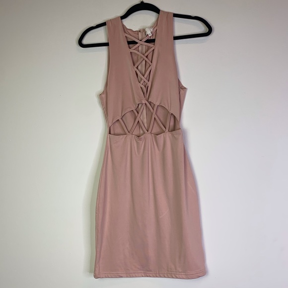 By the way Lauryn Lace Up Cut Out Dress NWOT - Picture 6 of 7
